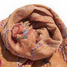 水煮羊毛披肩/針織圍巾/刺繡圍巾/羊絨披巾/喀什米爾Cashmere-花