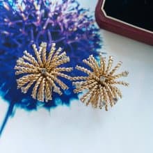 Vintage Jewelry 西洋古董飾品 BERGERE 燦爛煙花 鑽花 夾式耳環