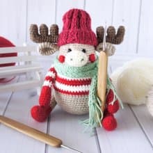 Woodland Stuffed Reindeer Doll, Winter celebrations gift idea, Sweden Soft Toy