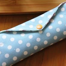 文青風環保筷袋 ~傾訴花情 藍 收納包.環保筷袋.手作餐具袋