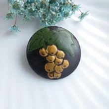 【西洋古董飾品】黑底 葡萄藤 圍巾夾 絲巾扣 絲巾夾