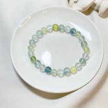 【嚴選】碎冰海藍寶 清透漸變葡萄石 藍綠螢石 水晶手鍊