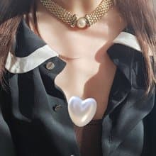 鍍金編織紋珍珠頸鍊 磁扣【美國老件時尚珠寶】