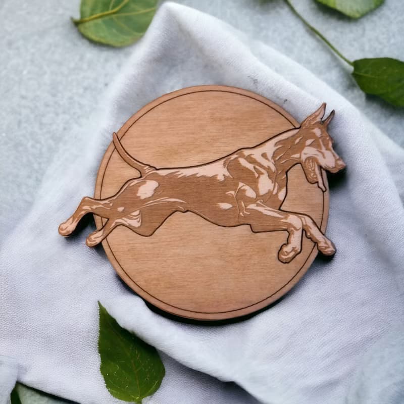 Dobermann Wooden Coaster Set – Gifts and Collectibles for Fans of the Breed