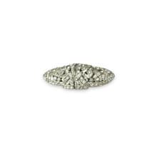 Antique USA Coro Duette Brooch Signed Patented Rhodium Plated Art Deco 1930s