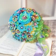 珠寶捧花神話系-仲夏夜之夢純手工珍珠緞帶水鑽花束