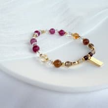 【紫微手鍊- 天府星】碧璽 茶晶 水晶手鍊 / 贈水晶碎石 /