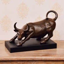 【DREAM LIGHTS傢俱家飾館】大牛勢銅雕木座 0D00346|鄉村風