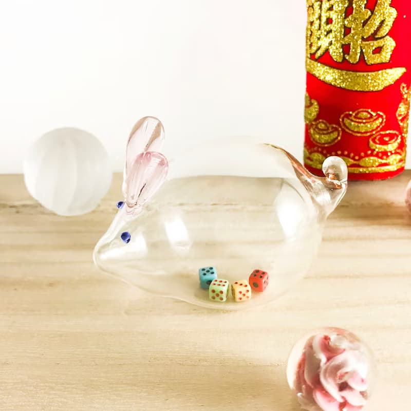轉轉好運來 玻璃 骰子兔
