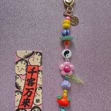 【新年禮物】琉璃 玻璃 橙 流蘇 電話包包手袋掛飾| 吊飾 y2k