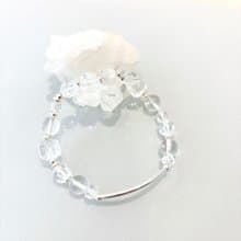 Ops Rock Crystal silver bracelet -白水晶/手工/純銀/彈性繩