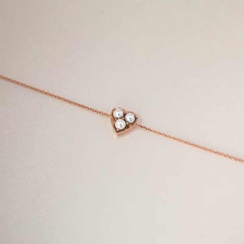 14K 玫瑰金  珍珠手鍊  K金 手鍊