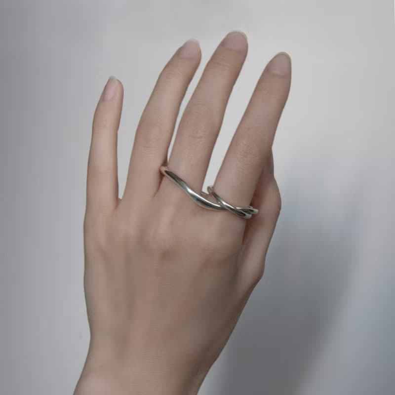 戒指 925純銀 wave ring02