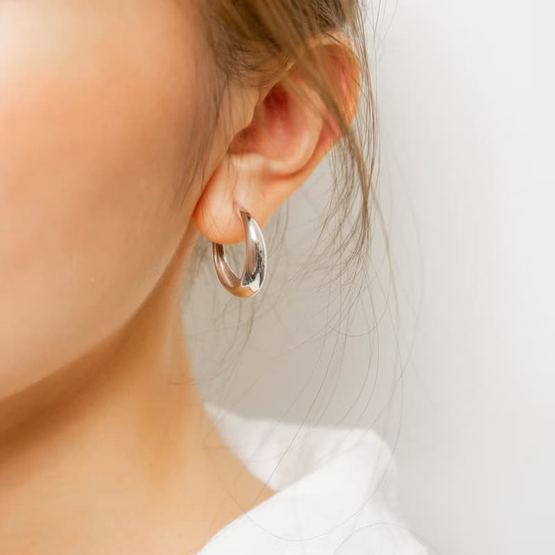 Hoop Silver Earrings 純銀圈型耳環(S)22mm 耳針式/夾式