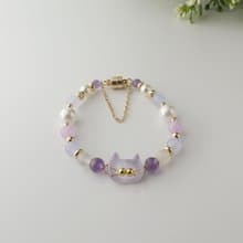 貓貓好朋友手鍊 | 素色淡紫