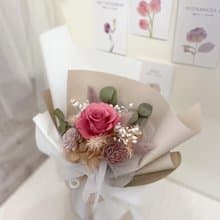 胡桃粉永生花束 永生花 情人節花束 告白 求婚
