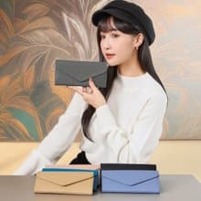 文藝復興信封式兩折牛皮長夾4116(灰色)