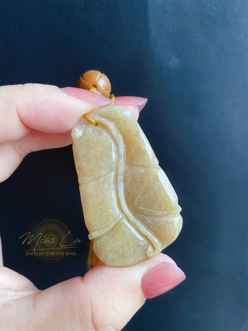 天然緬甸玉 翡翠 金魚 飄花 如意 一葉致富 發財 包掛 禮物 車掛