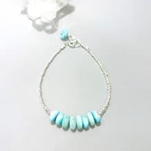 Ops  Larimar Silver bracelet -拉利瑪石/限定/純銀/天然石/手鍊