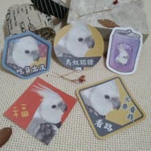 玄鳳鸚鵡-白面-春聯-防水貼紙~利是封-揮春-福貼-車貼-行李箱貼