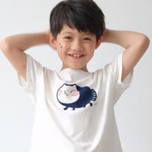 Kids Elio魚喵散步/兒童純棉Tshirt 白-中性版