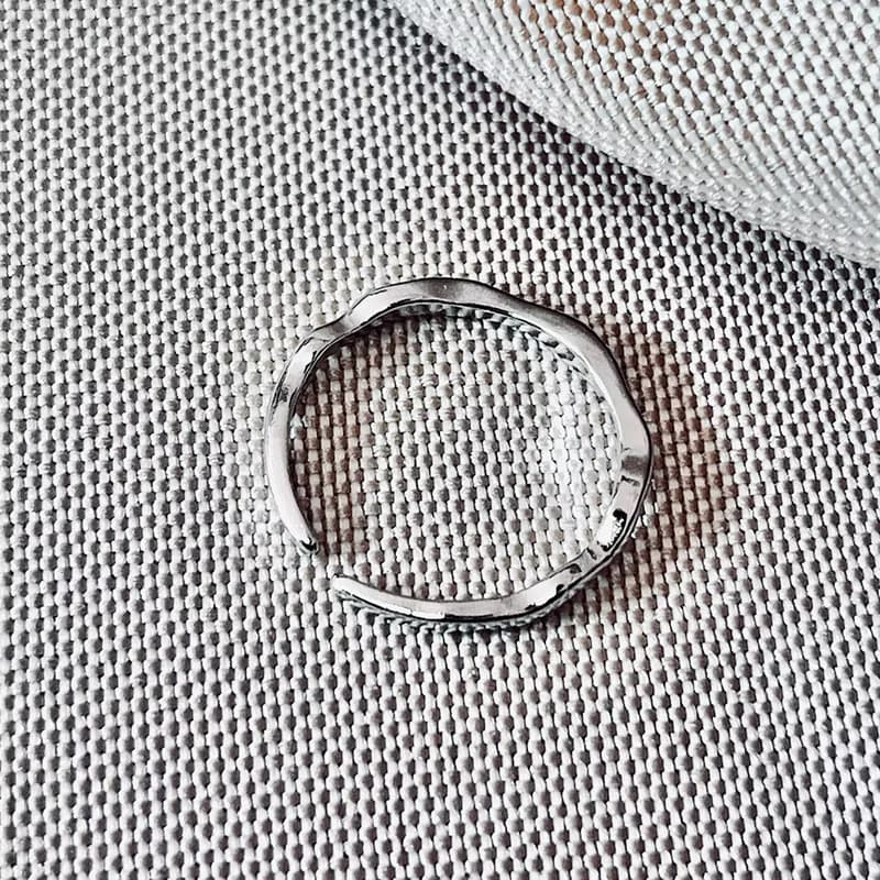 聖誕 交換禮物漣漪925純銀戒指 立體圓弧邊設計 活動圍 舒適配戴