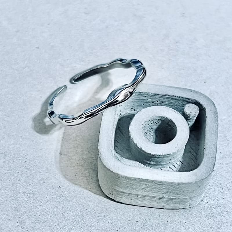 聖誕 交換禮物漣漪925純銀戒指 立體圓弧邊設計 活動圍 舒適配戴