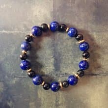 【靛青風華】青金石 黑曜石 黃銅 手鍊