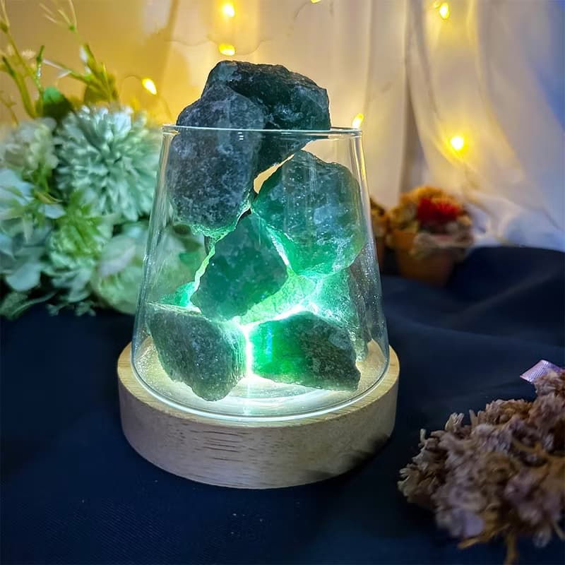 【MU工坊】藍瑩石擴香石/水晶擴香燈/碎石/室內香薰/淨化小夜燈