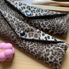 文青風環保筷袋  帥氣豹紋 酷黃豹 手作餐具袋.交換禮物.