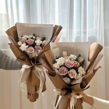 Flora Flower 乾燥永生花束—午後玫瑰拿鐵