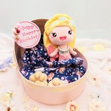 珍珠美人魚搖籃滿月禮/彌月禮盒/生日/新生兒/送禮/口水巾