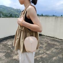 植鞣革幸運貝殼小肩包