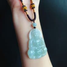 天然緬甸玉翡翠 觀音 菩薩 禮物 玉墜 項鍊 吊飾 保平安 健康 長