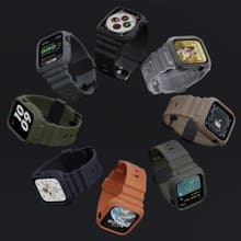 Apple Watch9/8/7/6/5/4/SE透氣防震一體成形軍規錶帶40-45mm