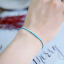 人生の守護石 極細ターコイズのブレスレット 12月誕生石
