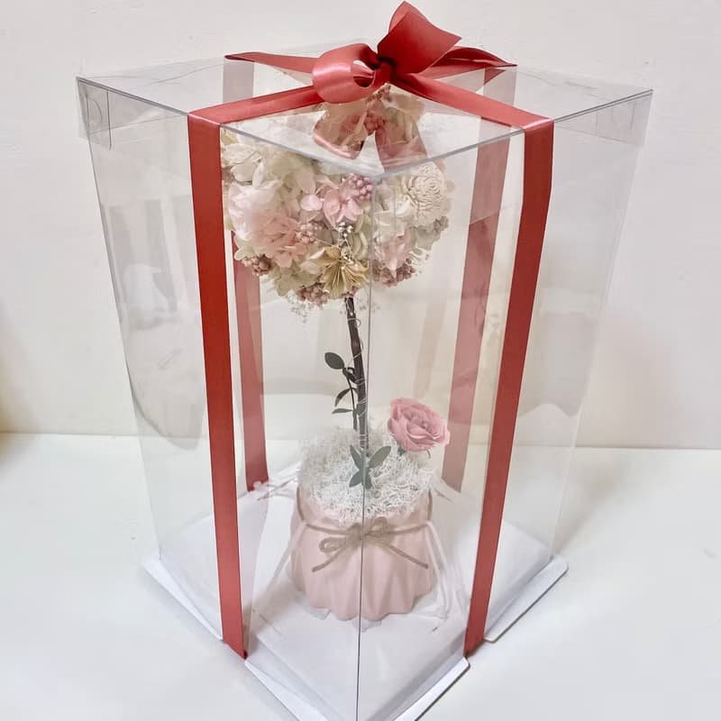 樹球造型永生花盆栽 乾燥花開運擺飾小物