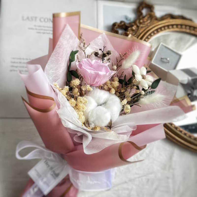 可急單 一束花的浪漫 索拉玫瑰花束 小花束 永生花花束