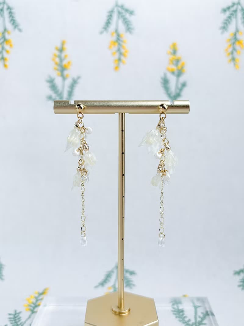 永生花-流蘇柴胡草-婚禮耳環/耳夾