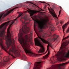 喀什米爾Cashmere/羊絨圍巾/純羊毛圍巾披巾/戒指絨披肩 聖誕節禮物 交換禮物 母親節 父親節-紅色花朵
