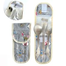 【環保餐具】純鈦翼羽 湯叉筷子組 (抗菌安全/ 輕巧好洗)