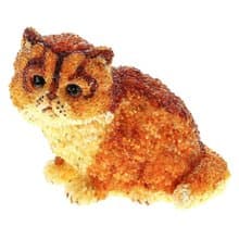 Handmade Figurine made of Baltic amber cat|Home Decor|Amber Souvenir Gift
