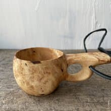 Mini kuksa 100 ml Finnish cup Guksi from Birch burl Bushcraft Wooden dishes Viki
