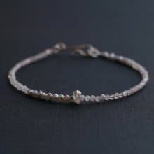 オイルインクォーツとアコヤケシパール・ムーンストーンのブレスレット【誕生石】