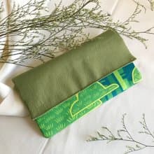 撞色青松翠竹/綠 -布製長夾 皮夾 零錢包  紅包袋