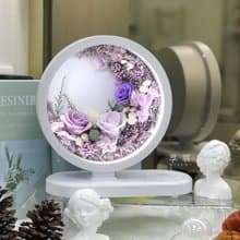【送禮首選】永生花三段觸控氛圍燈+藍芽音響+手機無線充電