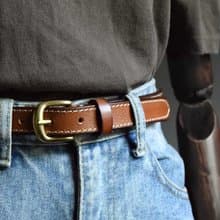 手工皮帶 / 23mm腰帶 / 復古頭層牛皮 / 母親節禮物 / 黃銅