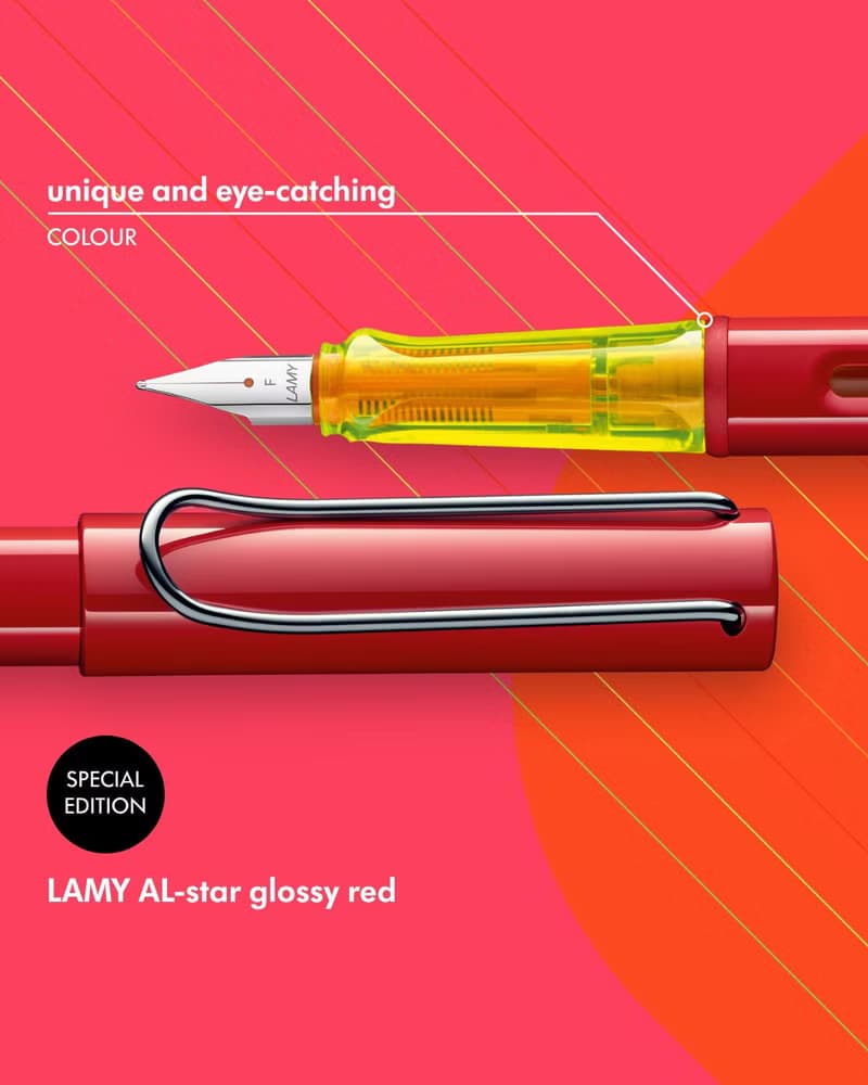 LAMY 全球限量 鋼筆+A5筆記本禮盒 / AL star系列 - 光澤紅