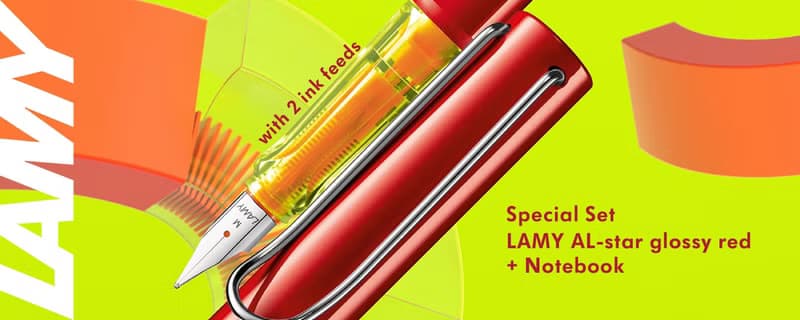 LAMY 全球限量 鋼筆+A5筆記本禮盒 / AL star系列 - 光澤紅