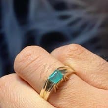 Natural Deep Green Mens Emerald Ring Sterling Silver 925 Handmade Emerald Ring